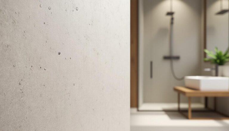 découvrez comment la porosité de l'enduit tadelakt permet de réguler efficacement l'absorption de l'humidité dans les salles de bain, assurant un environnement sain et durable.