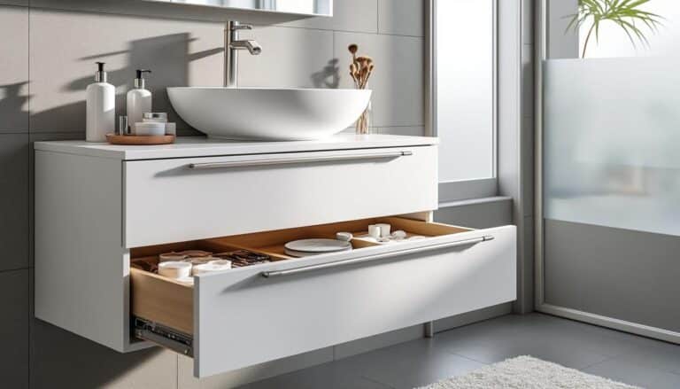 découvrez comment optimiser le stockage de vos produits de beauté grâce à un meuble sous vasque suspendu, alliant praticité et design pour un espace organisé et élégant.