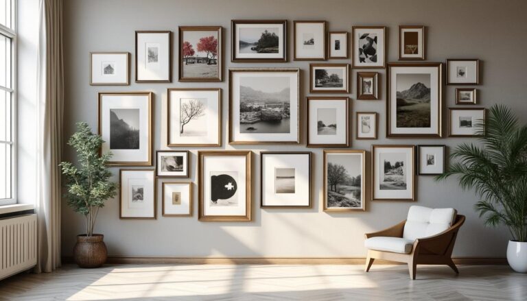 découvrez comment sublimer la hauteur de vos murs grâce à une accumulation harmonieuse de cadres hétéroclites, alliant style et originalité pour un intérieur unique.