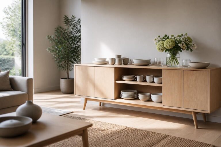 découvrez comment l'enfilade scandinave transforme le rangement de la vaisselle de salon en alliant élégance et fonctionnalité, pour un intérieur harmonieux et organisé.