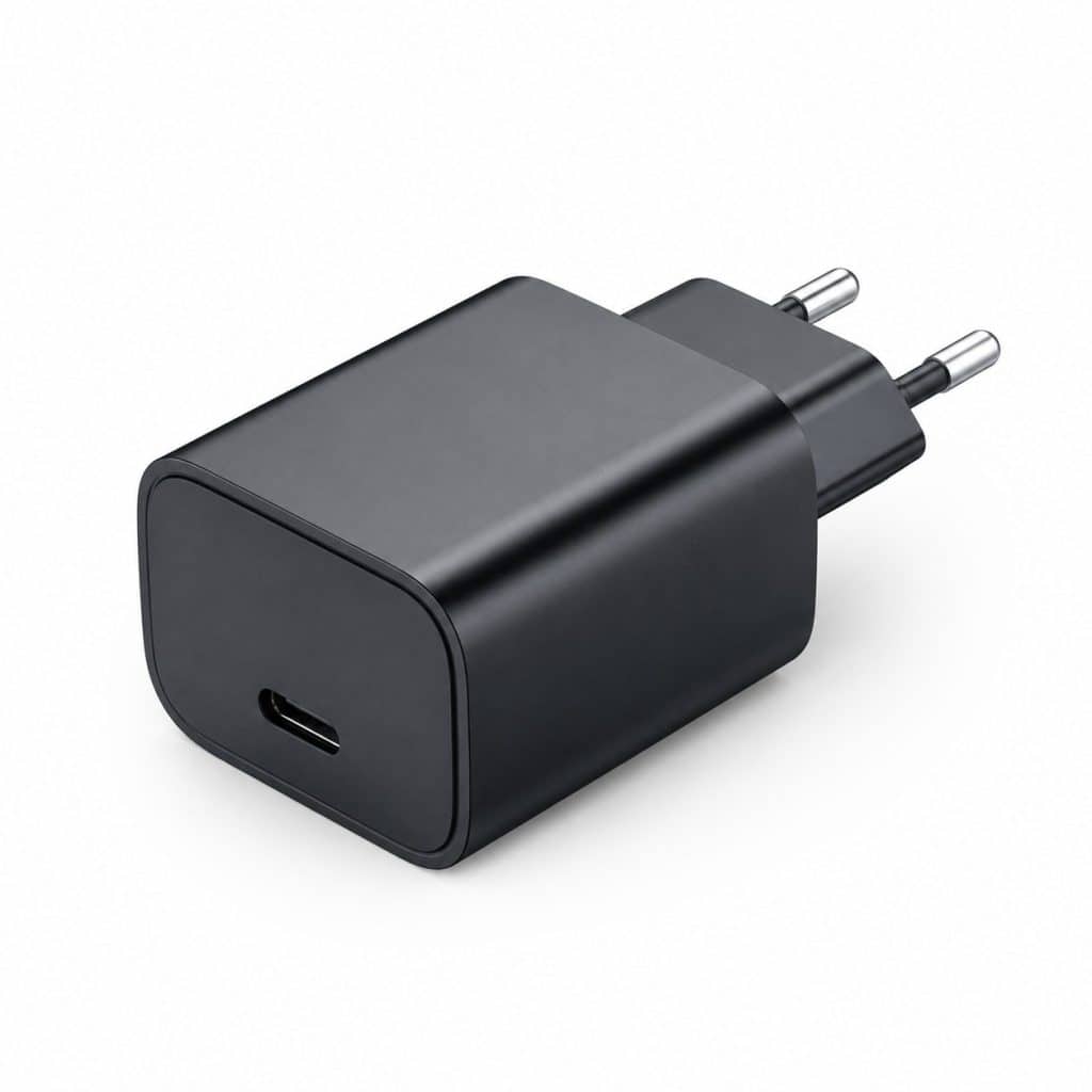 Adaptateur secteur USB-C charge rapide présenté seul