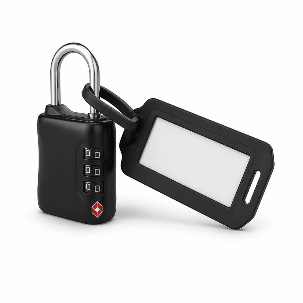 Cadenas TSA avec étiquette bagage intégrée présenté seul