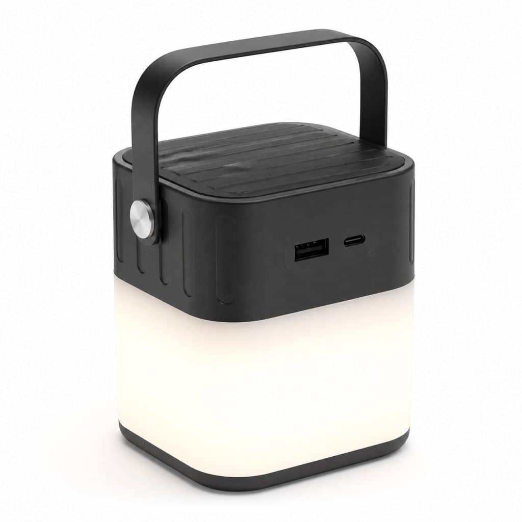 Lampe de camping avec powerbank intégrée présenté seul