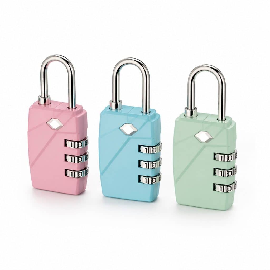 Lot de 3 cadenas TSA couleurs assorties présenté seul