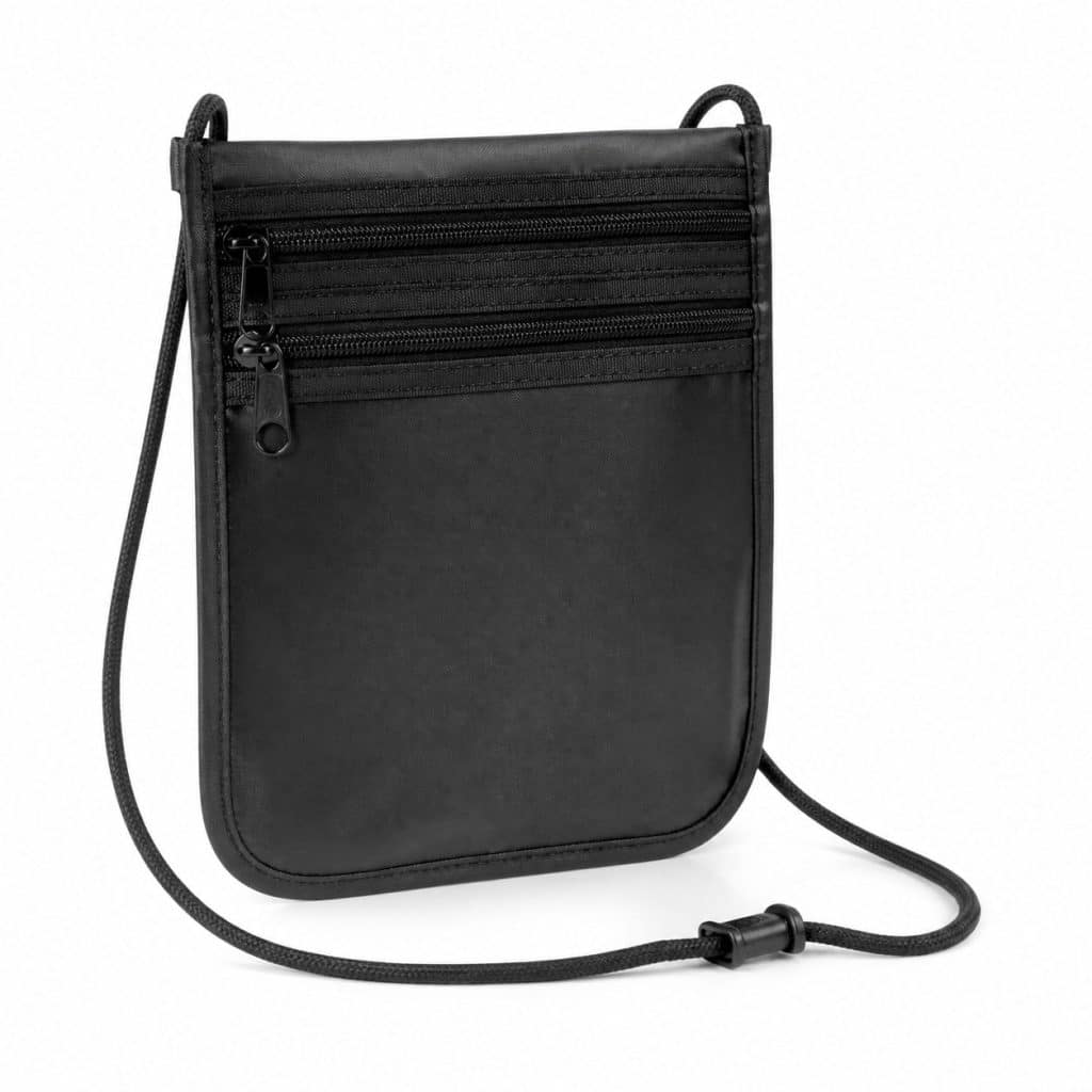 Pochette de cou a porter sous les vetements présenté seul