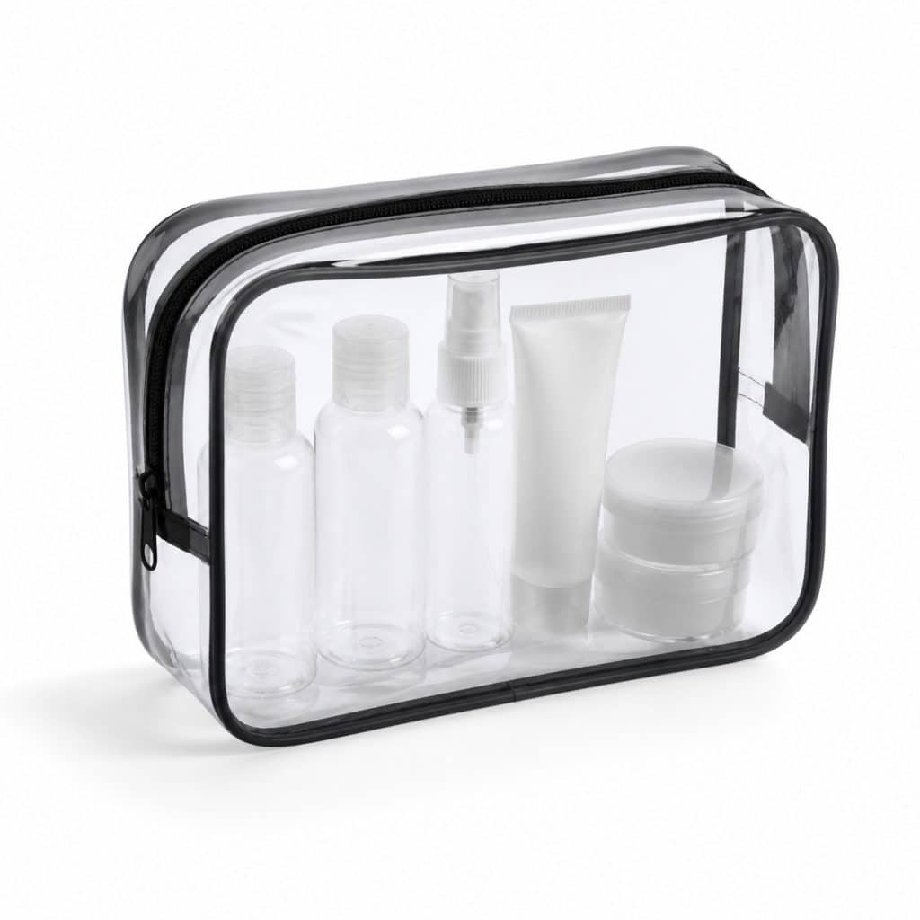 Trousse transparente format cabine présenté seul