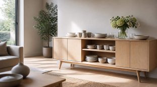 découvrez comment l'enfilade scandinave transforme le rangement de la vaisselle de salon en alliant élégance et fonctionnalité, pour un intérieur harmonieux et organisé.