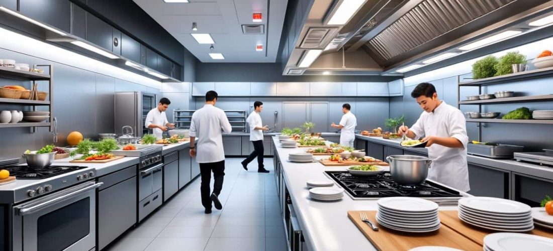 assurez une expérience culinaire fluide en respectant le triangle d'activité, optimisant ainsi le parcours entre les différentes zones de préparation.