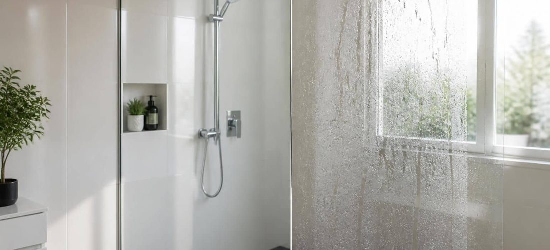 découvrez comment une paroi de douche traitée anti-calcaire facilite l'entretien en retardant l'accumulation de dépôts et en simplifiant le nettoyage de la vitre.