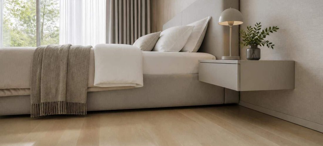 découvrez comment une table de chevet suspendue peut optimiser l'espace au sol, offrant ainsi un environnement plus dégagé et une meilleure organisation dans votre chambre.