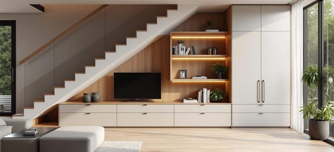 découvrez comment optimiser le rangement sous votre escalier grâce à des meubles sur mesure parfaitement intégrés, alliant fonctionnalité et esthétique pour valoriser votre espace.