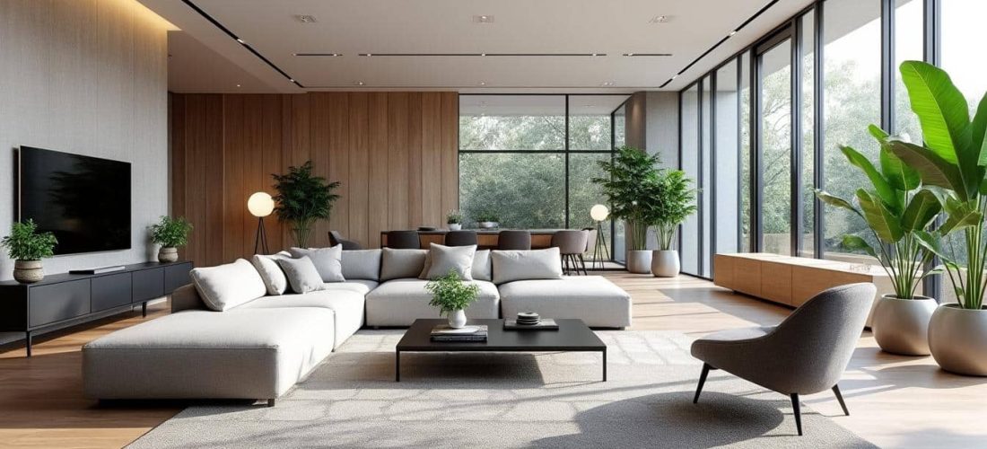 découvrez comment la disposition du canapé d'angle optimise la structuration de votre espace de réception pour un intérieur à la fois convivial et fonctionnel.