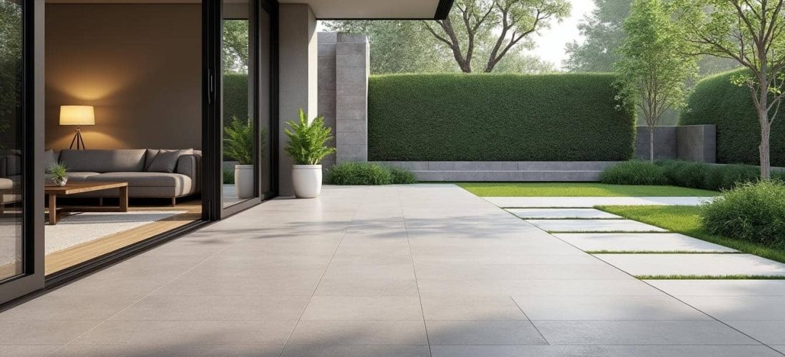 découvrez comment créer une transition visuelle fluide entre l'intérieur et l'extérieur grâce à la continuité du dallage, pour un espace harmonieux et intégré.